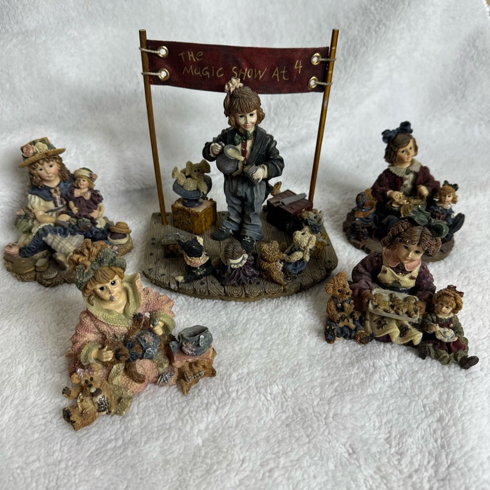 The Boyds "Yesterday's Child" Figurines Lot Of 5 Resin Vintage Dollstone